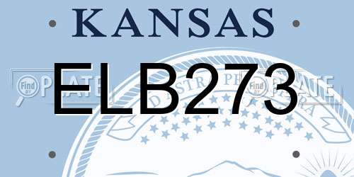 ELB273 Kansas License Plate