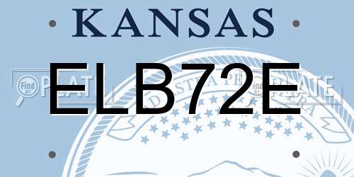 ELB72E Kansas License Plate