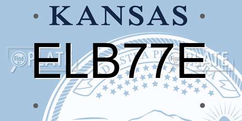 ELB77E Kansas License Plate