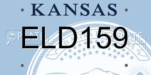 ELD159 Kansas License Plate