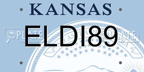 ELDI89 Kansas License Plate