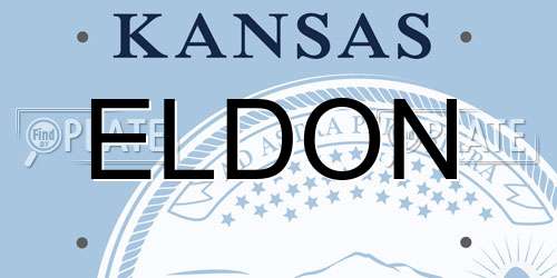 ELDON Kansas License Plate