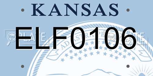 ELF0106 Kansas License Plate