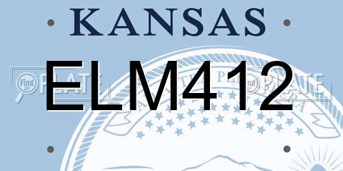 ELM412 Kansas License Plate