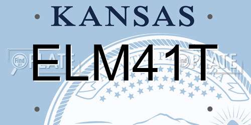 ELM41T Kansas License Plate