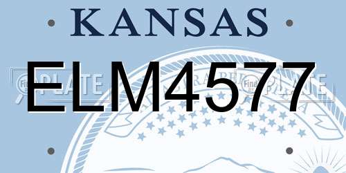 ELM4577 Kansas License Plate