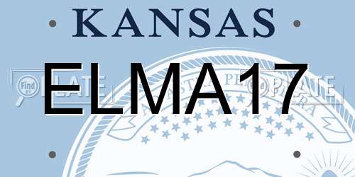 ELMA17 Kansas License Plate