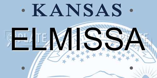 ELMISSA Kansas License Plate