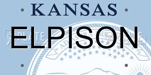 ELPISON Kansas License Plate