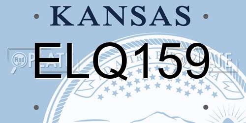ELQ159 Kansas License Plate