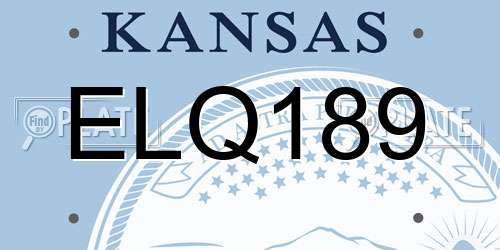 ELQ189 Kansas License Plate
