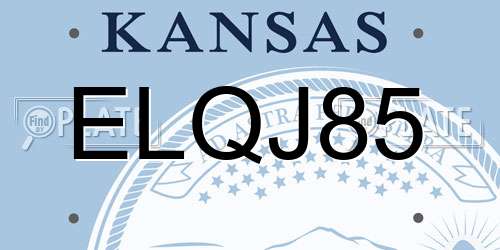 ELQJ85 Kansas License Plate