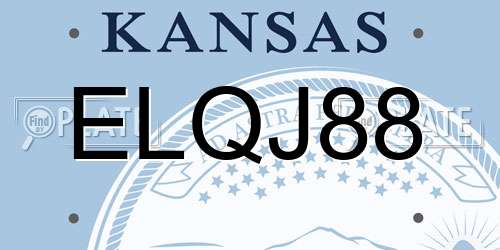ELQJ88 Kansas License Plate