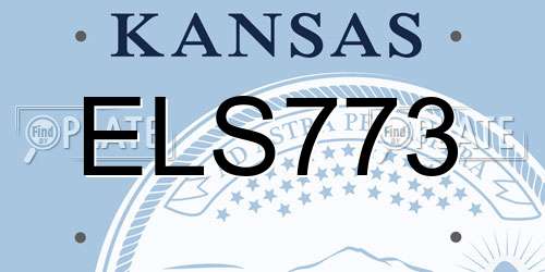 ELS773 Kansas License Plate