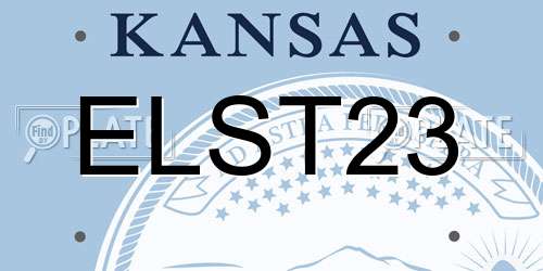 ELST23 Kansas License Plate