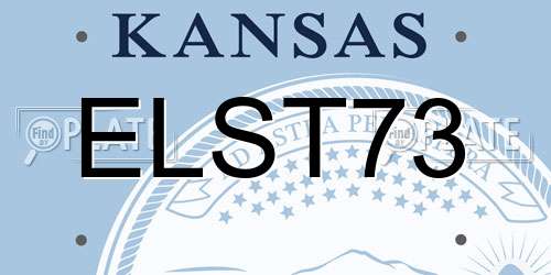 ELST73 Kansas License Plate