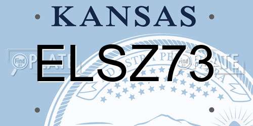 ELSZ73 Kansas License Plate