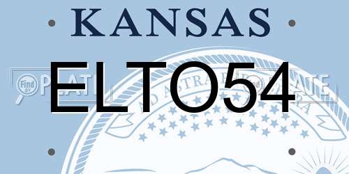 ELTO54 Kansas License Plate