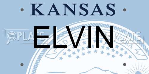 ELVIN Kansas License Plate