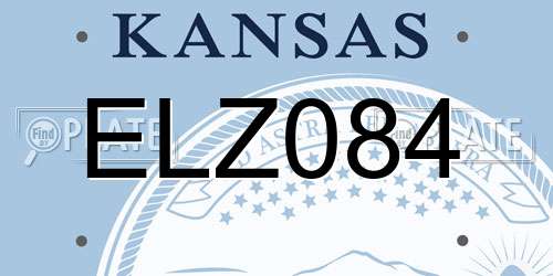 ELZ084 Kansas License Plate