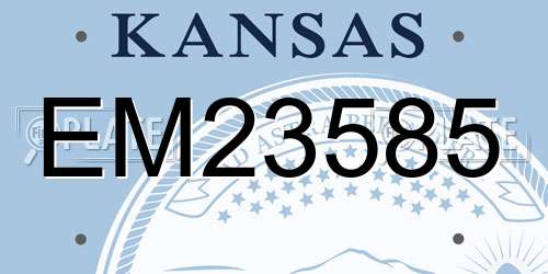 EM23585 Kansas License Plate