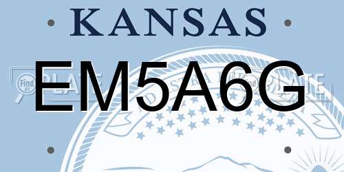 EM5A6G Kansas License Plate