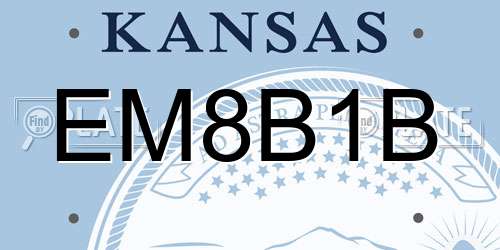 EM8B1B Kansas License Plate