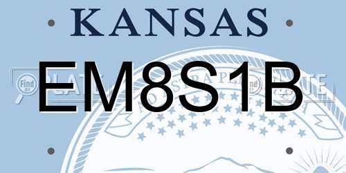 EM8S1B Kansas License Plate