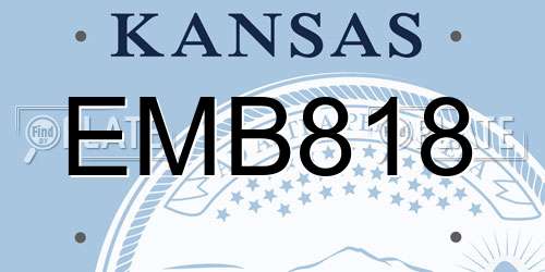 EMB818 Kansas License Plate