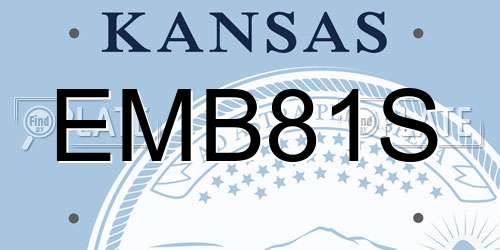 EMB81S Kansas License Plate