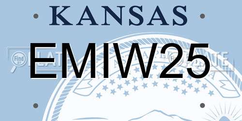 EMIW25 Kansas License Plate