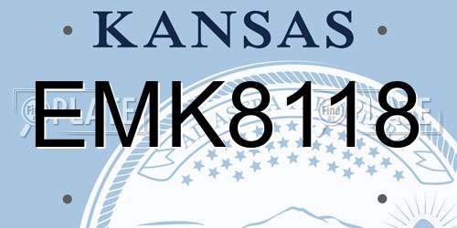 EMK8118 Kansas License Plate