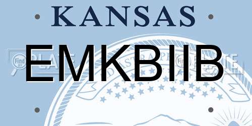 EMKBIIB Kansas License Plate
