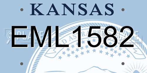 EML1582 Kansas License Plate