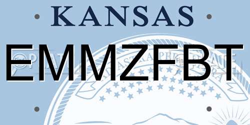 EMMZFBT Kansas License Plate