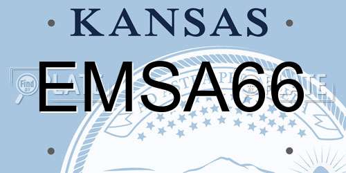 EMSA66 Kansas License Plate