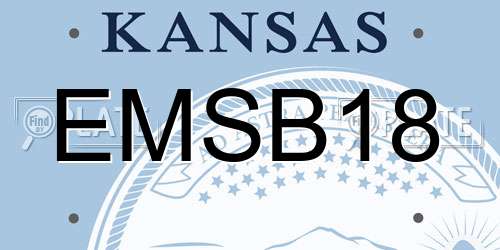 EMSB18 Kansas License Plate