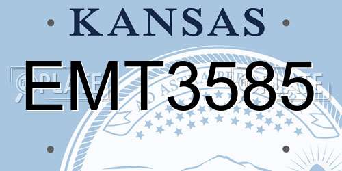 EMT3585 Kansas License Plate