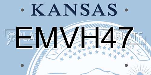 EMVH47 Kansas License Plate