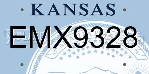 EMX9328 Kansas License Plate