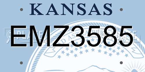 EMZ3585 Kansas License Plate