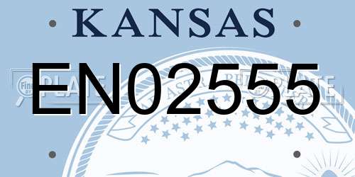 EN02555 Kansas License Plate