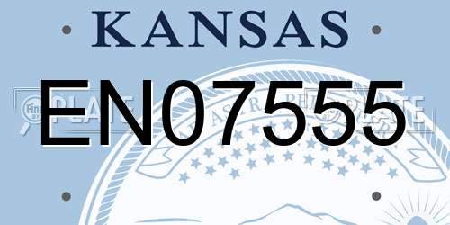 EN07555 Kansas License Plate