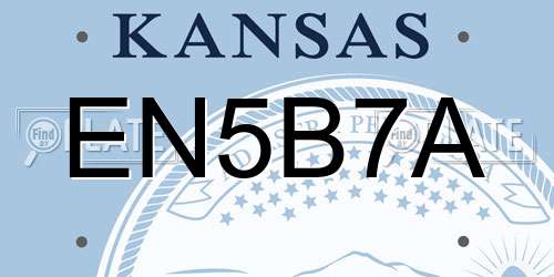 EN5B7A Kansas License Plate