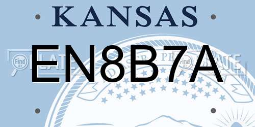 EN8B7A Kansas License Plate