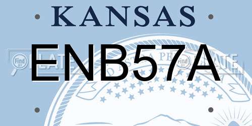 ENB57A Kansas License Plate