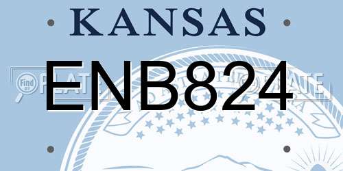 ENB824 Kansas License Plate