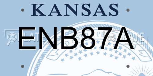 ENB87A Kansas License Plate