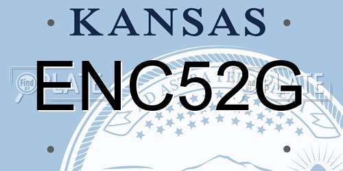 ENC52G Kansas License Plate