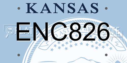 ENC826 Kansas License Plate